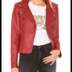 BB Dakota Faux Leather Brick Red Jacket, Size XS